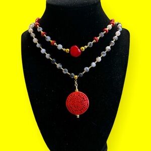 red coral and woolite necklace.